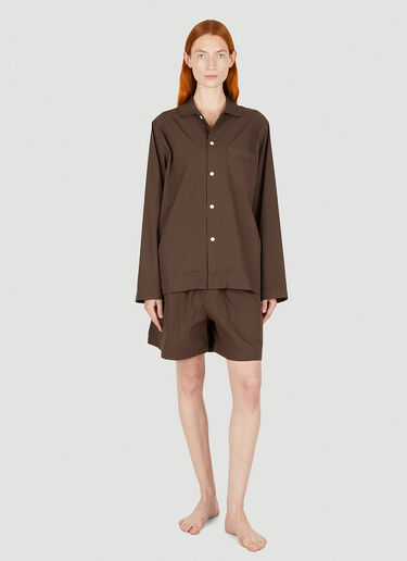 Classic Sleep Shirt Tekla Classic Sleep Shirt Brown tek0349026