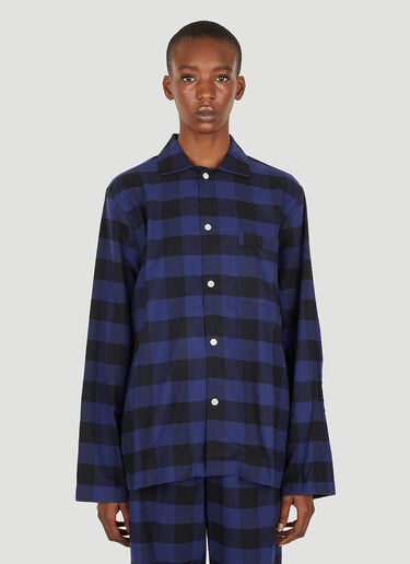 Gingham Classic Pyjama Shirt Tekla Gingham Classic Pyjama Shirt Blue tek0350019