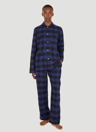 Gingham Classic Pyjama Shirt Tekla Gingham Classic Pyjama Shirt Blue tek0350019