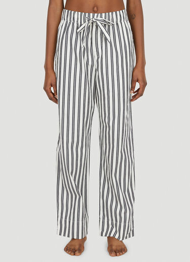 Striped Drawstring Pyjama Pants Tekla Striped Drawstring Pyjama Pants Beige tek0351025
