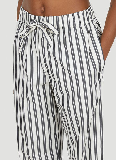 Striped Drawstring Pyjama Pants Tekla Striped Drawstring Pyjama Pants Beige tek0351025