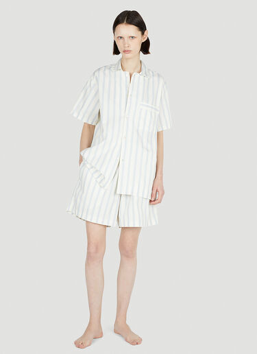 Stripes Shorts Tekla Stripes Shorts Blue tek0352007