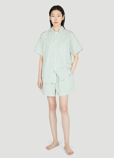 Clover Stripe Short Sleeve Pyjama Shirt Tekla Clover Stripe Short Sleeve Pyjama Shirt Green tek0353016
