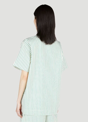 Clover Stripe Short Sleeve Pyjama Shirt Tekla Clover Stripe Short Sleeve Pyjama Shirt Green tek0353016