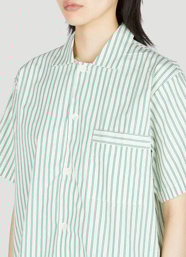 Clover Stripe Short Sleeve Pyjama Shirt Tekla Clover Stripe Short Sleeve Pyjama Shirt Green tek0353016