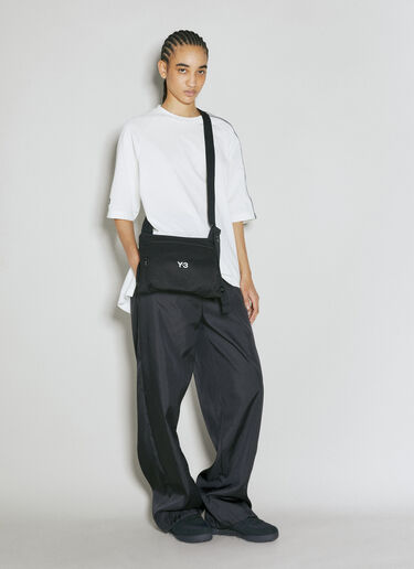 Y-3 ロゴ刺繡クロスボディバッグ ブラック yyy0356029