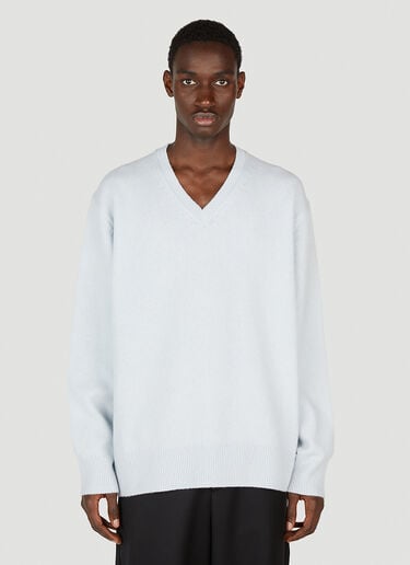 Acne Studios V-넥 스웨터 라이트 블루 acn0152001