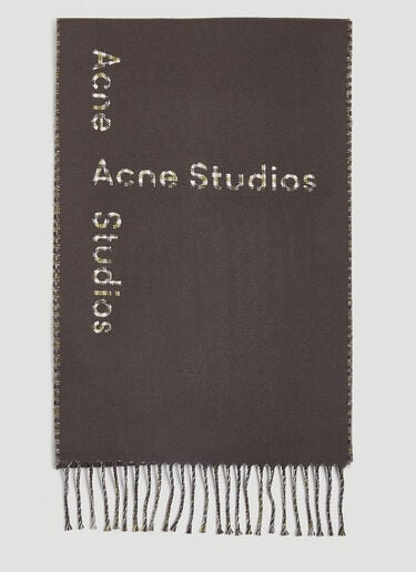 格纹徽标围巾 Acne Studios 格纹徽标围巾 深灰色 acn0152047