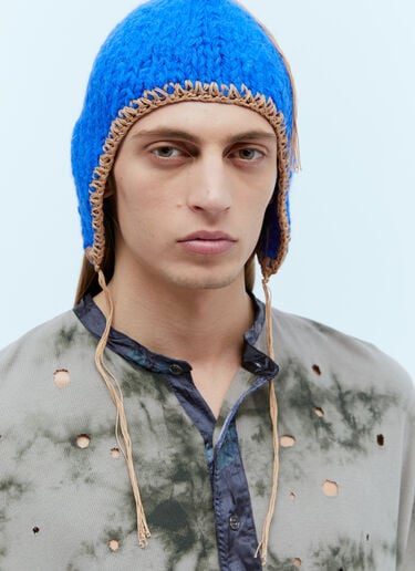 Acne Studios Self-Tie Knit Hat Blue acn0154036