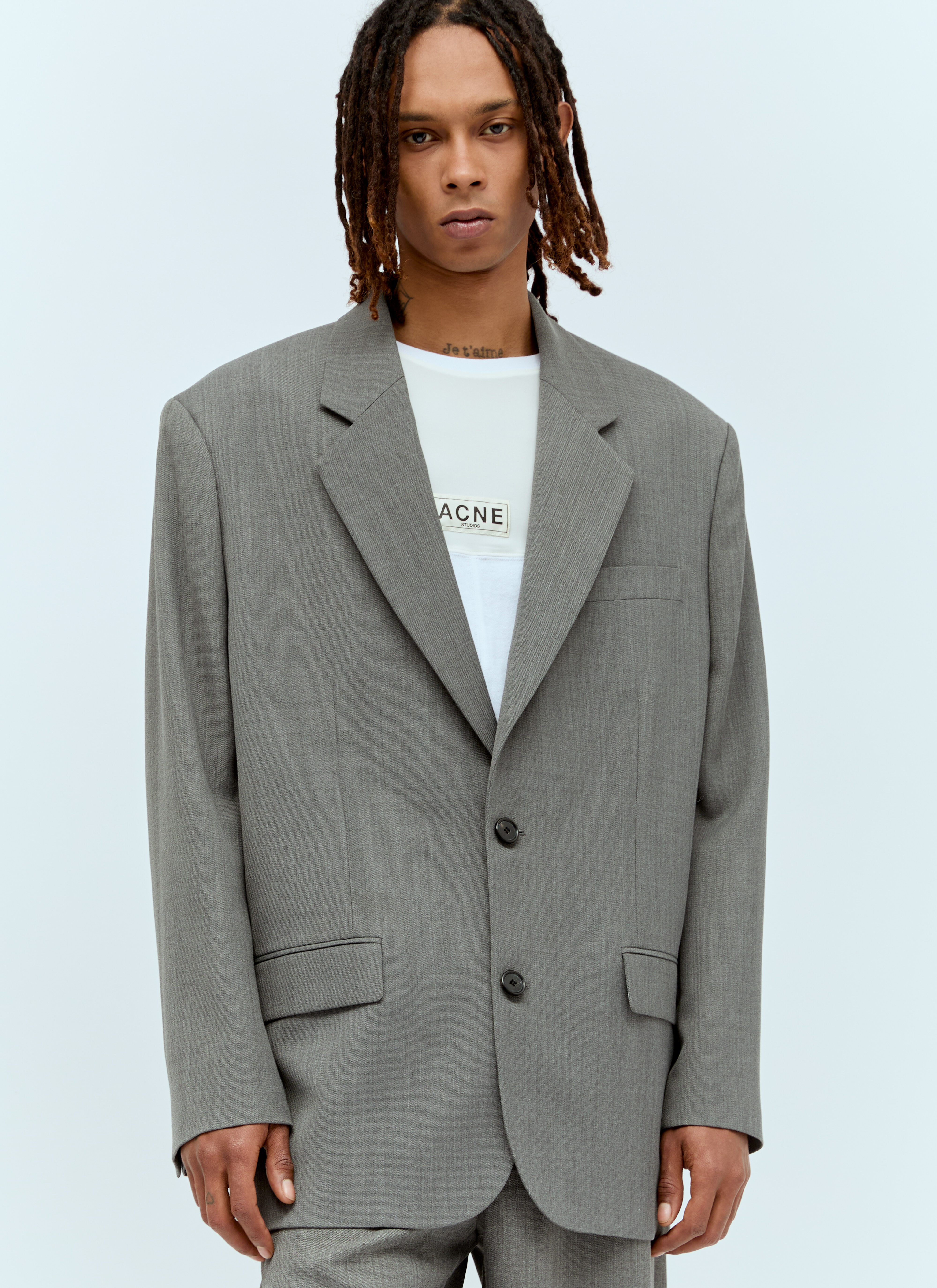 Acne Studios Men's' Relaxed-Fit Suit Blazer in Grey | LN-CC®