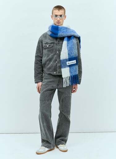 马海毛格纹围巾 Acne Studios 马海毛格纹围巾 蓝色 acn0155048