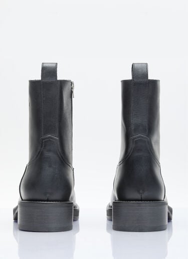 Acne Studios 가죽 왁스 마감 부츠 블랙 acn0156038