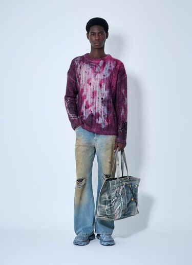 Printed Knit Sweater Acne Studios Printed Knit Sweater Purple acn0160002