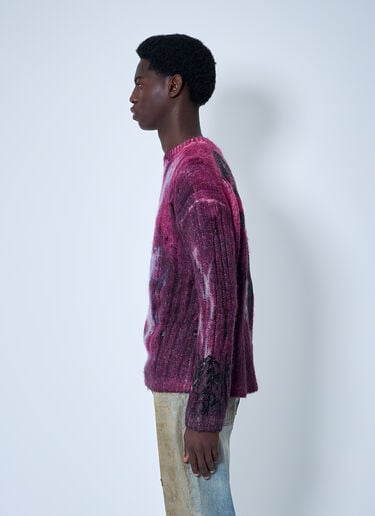 Printed Knit Sweater Acne Studios Printed Knit Sweater Purple acn0160002
