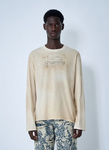 Logo Motif T-Shirt Acne Studios Logo Motif T-Shirt Beige acn0161010
