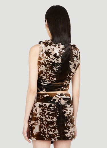 翻领丝绒奶牛印花上衣 Acne Studios 翻领丝绒奶牛印花上衣 棕色 acn0254019