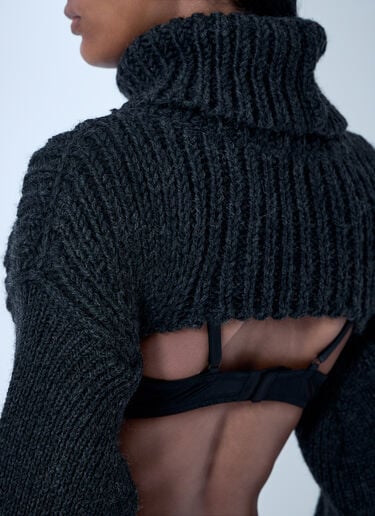 Cropped High Neck Sweater Acne Studios Cropped High Neck Sweater Grey acn0258002