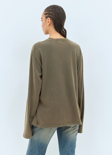 로고 아플리케 티셔츠 Acne Studios 로고 아플리케 티셔츠 카키 acn0258011
