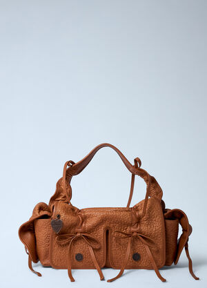 Acne Studios 多口袋粒面皮革单肩包  棕色 acn0262002