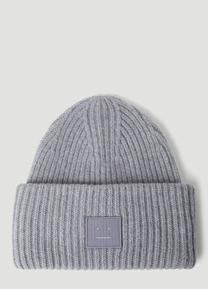 Acne Studios Pansy N Face Beanie Hat Grey acn0353020