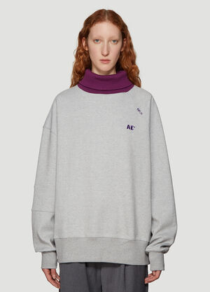 Ader Error Man to Man Knitted-Neck Sweatshirt Grey adr0238012