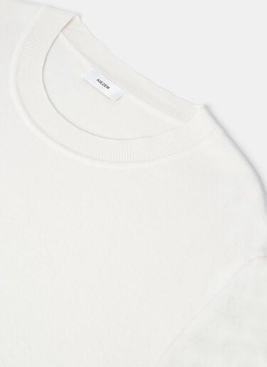 Silk and Cashmere-Blend Fine-Knit T-Shirt Aiezen Silk and Cashmere-Blend Fine-Knit T-Shirt White aie0118010
