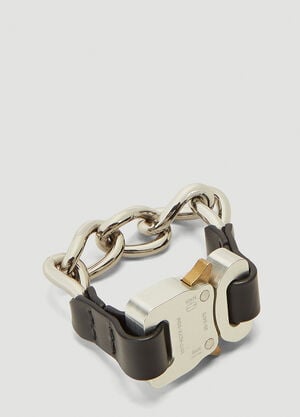 1017 ALYX 9SM Leather-Trimmed Chain Bracelet Black aly0242039