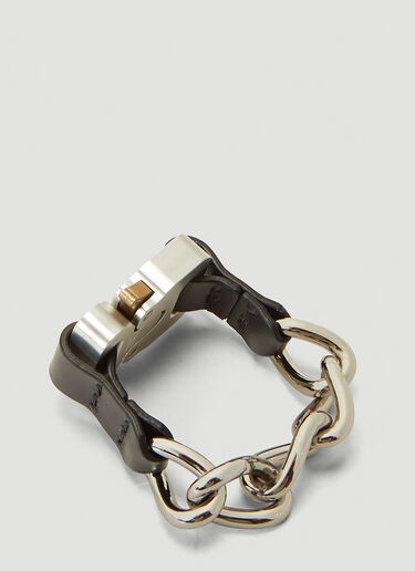 Leather-Trimmed Chain Bracelet 1017 ALYX 9SM Leather-Trimmed Chain Bracelet Black aly0242039