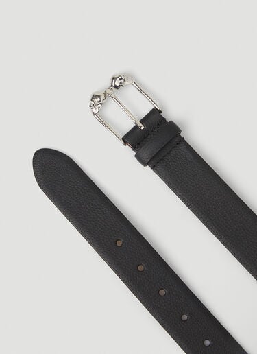 Twin Skull Buckle Belt Alexander McQueen Twin Skull Buckle Belt Black amq0147067