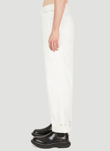버클 화스닝 팬츠 Alexander McQueen 버클 화스닝 팬츠 화이트 amq0150011
