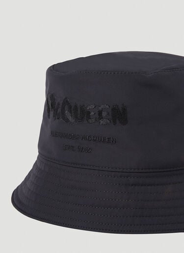徽标刺绣渔夫帽 Alexander McQueen 徽标刺绣渔夫帽 黑色 amq0151112