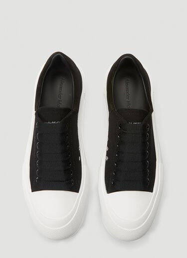Deck Lace-Up Plimsoll Sneakers Alexander McQueen Deck Lace-Up Plimsoll Sneakers Black amq0244027