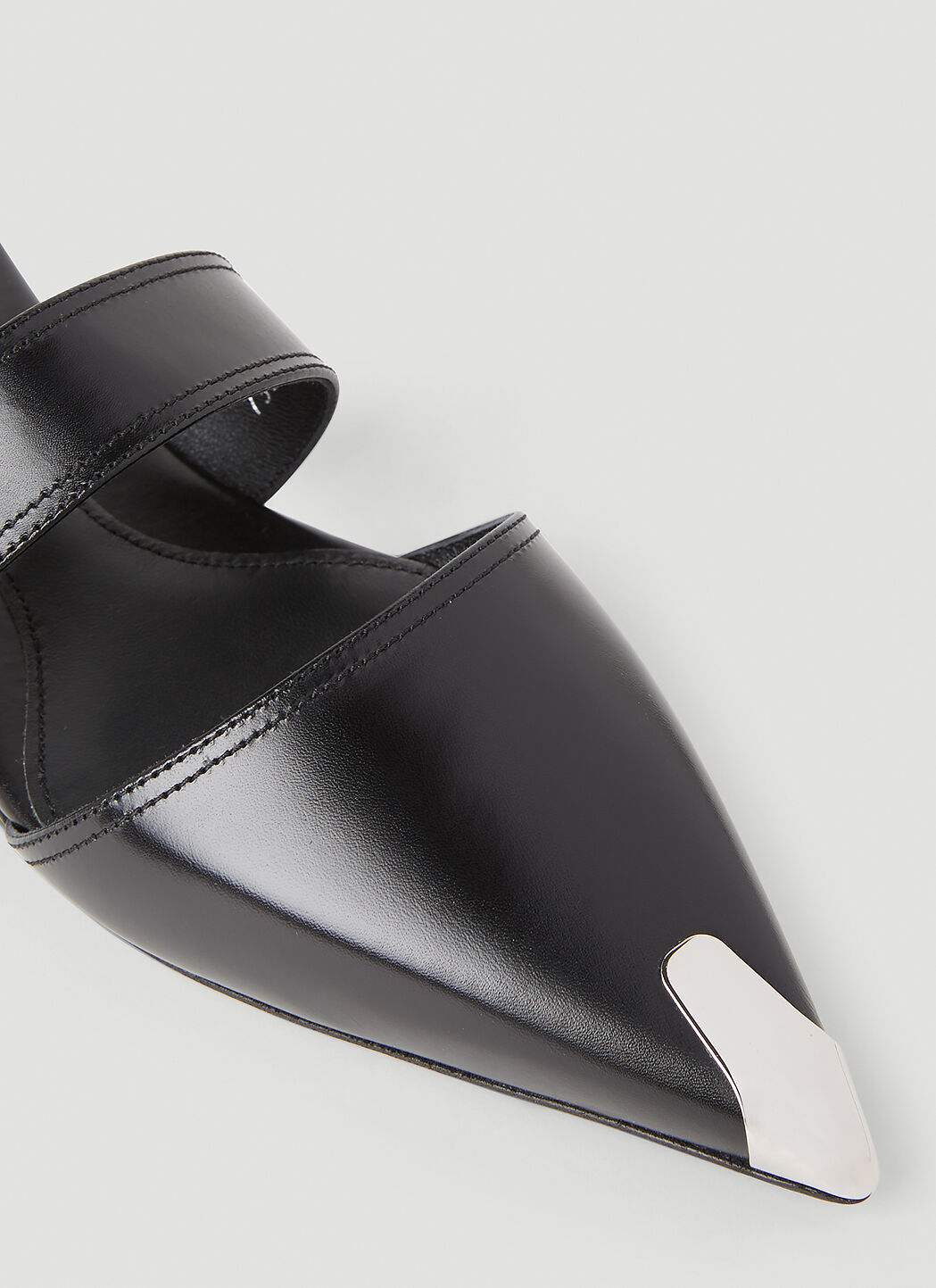 Alexander McQueen Punk Flat Mules in Black | LN-CC