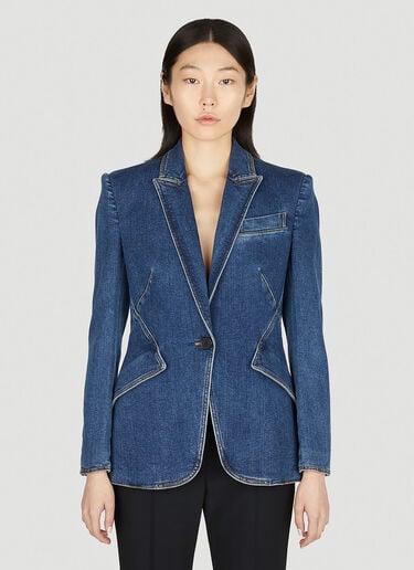单排扣牛仔西装外套 Alexander McQueen 单排扣牛仔西装外套 蓝 amq0251087
