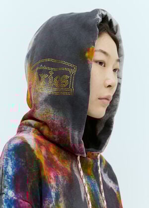 Aries Colourspray Hooded Sweatshirt Grey ari0254003