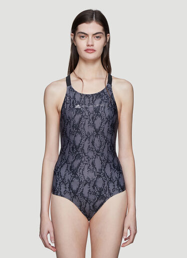 Snakeskin Print Swimsuit Adidas by Stella McCartney Snakeskin Print Swimsuit Grey asm0236015
