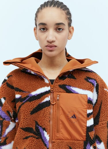 adidas by Stella McCartney 후드 자카드 플리스 재킷 오렌지 asm0254028