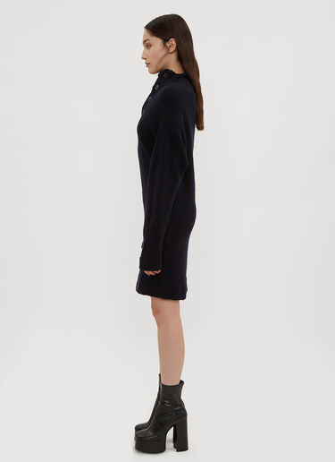 Asymmetrical Neck Sweater Dress Atlein Asymmetrical Neck Sweater Dress Navy atl0234012