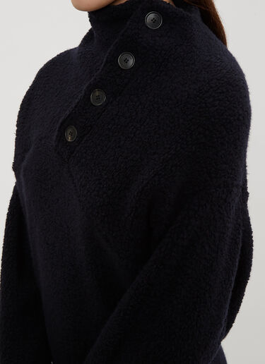 Atlein Asymmetrical Neck Sweater Dress Navy atl0234012
