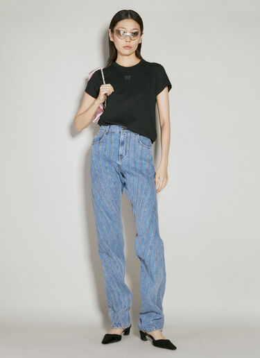 Alexander Wang 平纹针织皱缩 T 恤 黑色 awg0253063