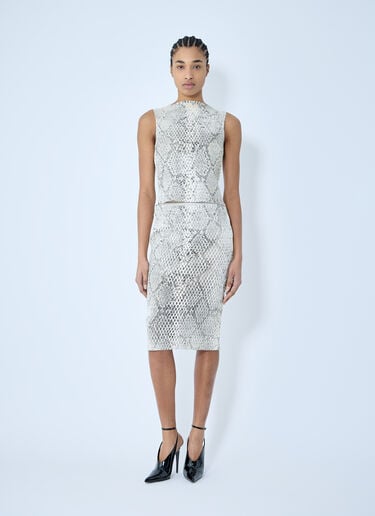 Snake-Print Embossed Midi Skirt Alexander Wang Snake-Print Embossed Midi Skirt White awg0259011