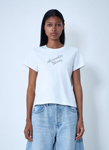 Alexander Wang Logo Motif T-Shirt White awg0261004