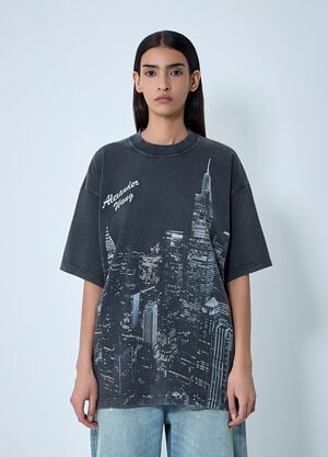 Alexander Wang Logo Motif T-Shirt Black awg0261011