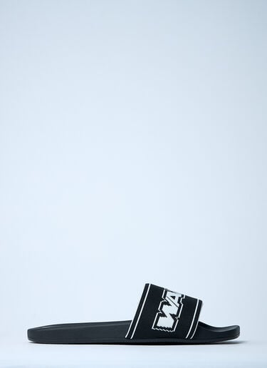 Logo Motif Slides Alexander Wang Logo Motif Slides Black awg0261024