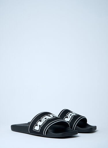 Logo Motif Slides Alexander Wang Logo Motif Slides Black awg0261024