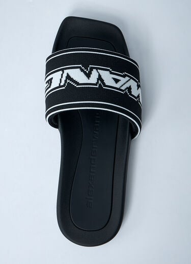 Logo Motif Slides Alexander Wang Logo Motif Slides Black awg0261024