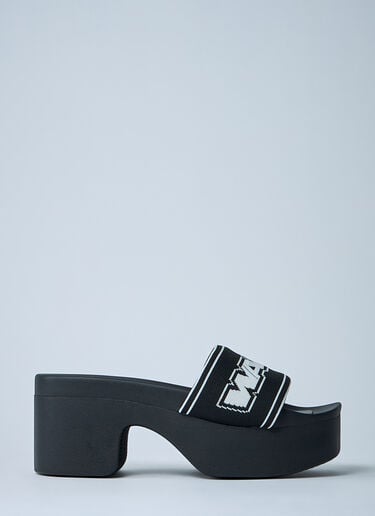 Logo Motif Platform Sandals Alexander Wang Logo Motif Platform Sandals Black awg0261025