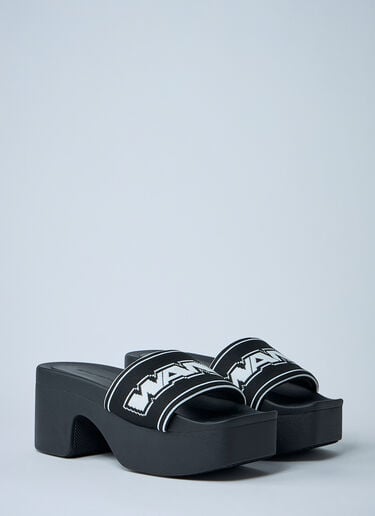 Logo Motif Platform Sandals Alexander Wang Logo Motif Platform Sandals Black awg0261025