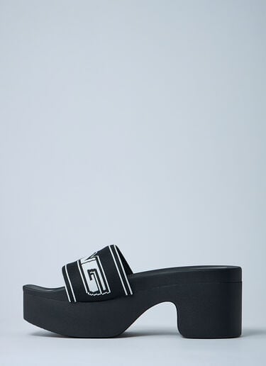 Logo Motif Platform Sandals Alexander Wang Logo Motif Platform Sandals Black awg0261025