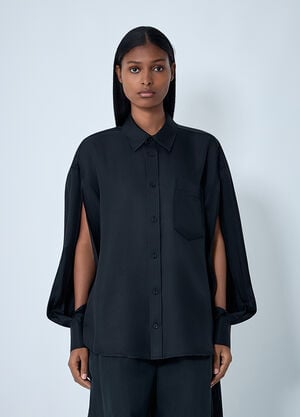 Alexander Wang Silk Shirt With Slashed Sleeves Black awg0262007